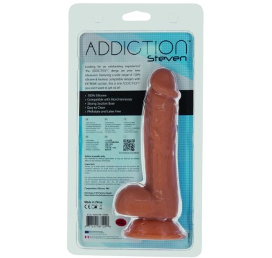 Addiction - Realistyczne Dildo Steven 19 cm Karmelowe